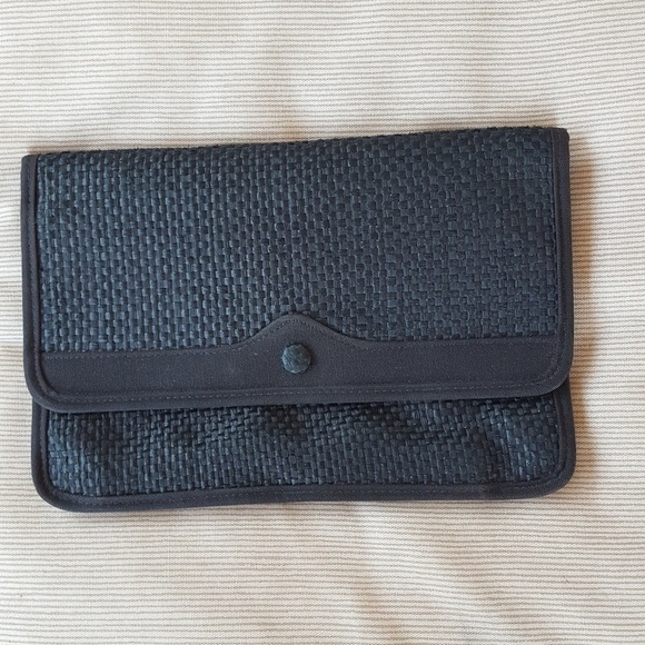 Vintage‎ Black Straw Clutch and Shoulder Bag - Picture 4 of 7